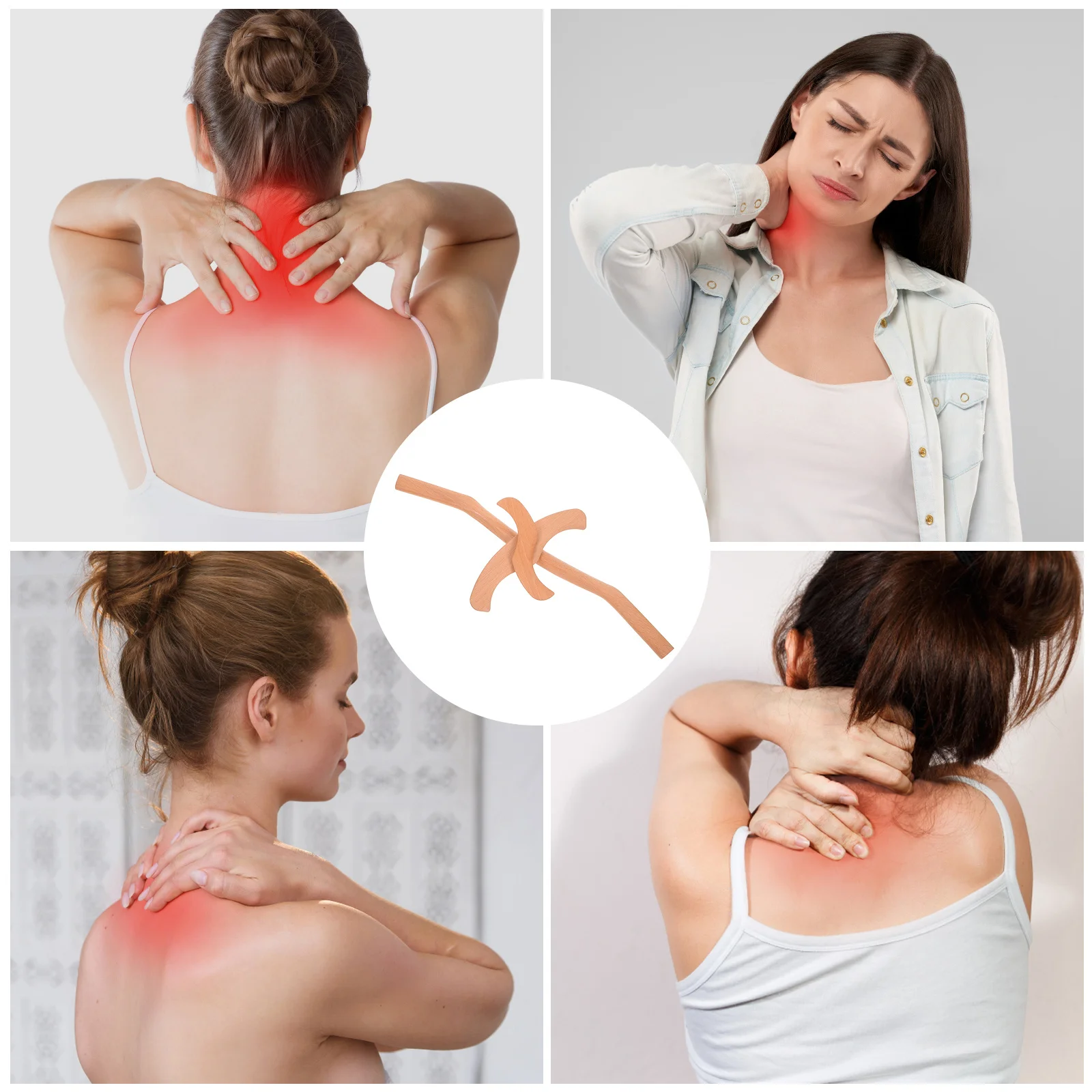 

1Set Beech Wood Gua Sha Massage Tool Ergonomic Scraping Stick Body Sculpting Muscle Tension Relief Manual Therapy Scraper