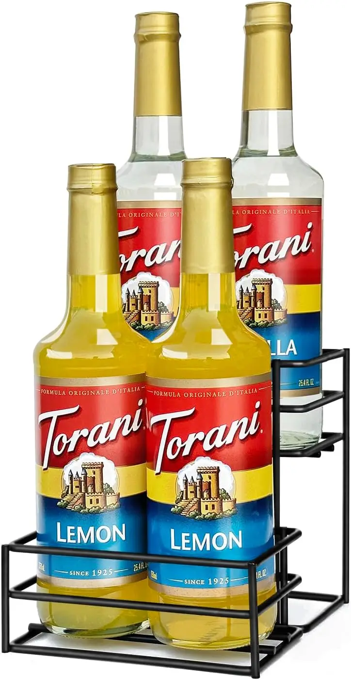 

Coffee Syrup Rack Organizer for Kitchen Bar, Holds 4 Bottles, Perfect Storage for Wine and Dressing