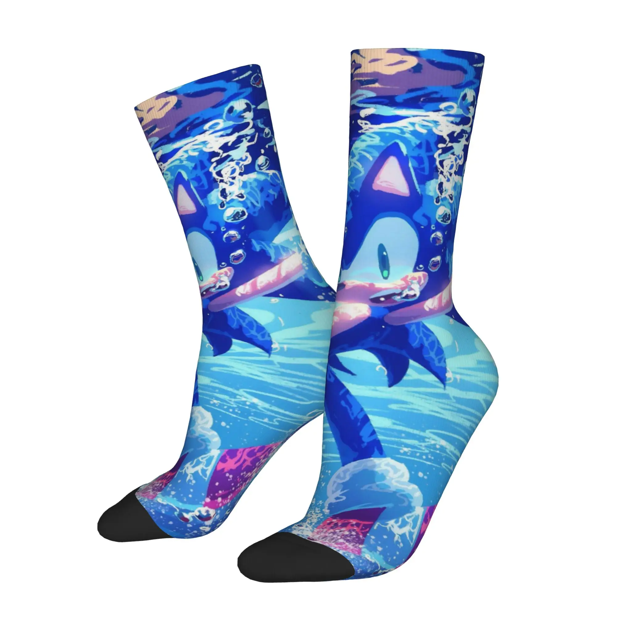Retro S-Shadow The Hedgehogs Basketball Socks Long Socks for Women Men Breathable