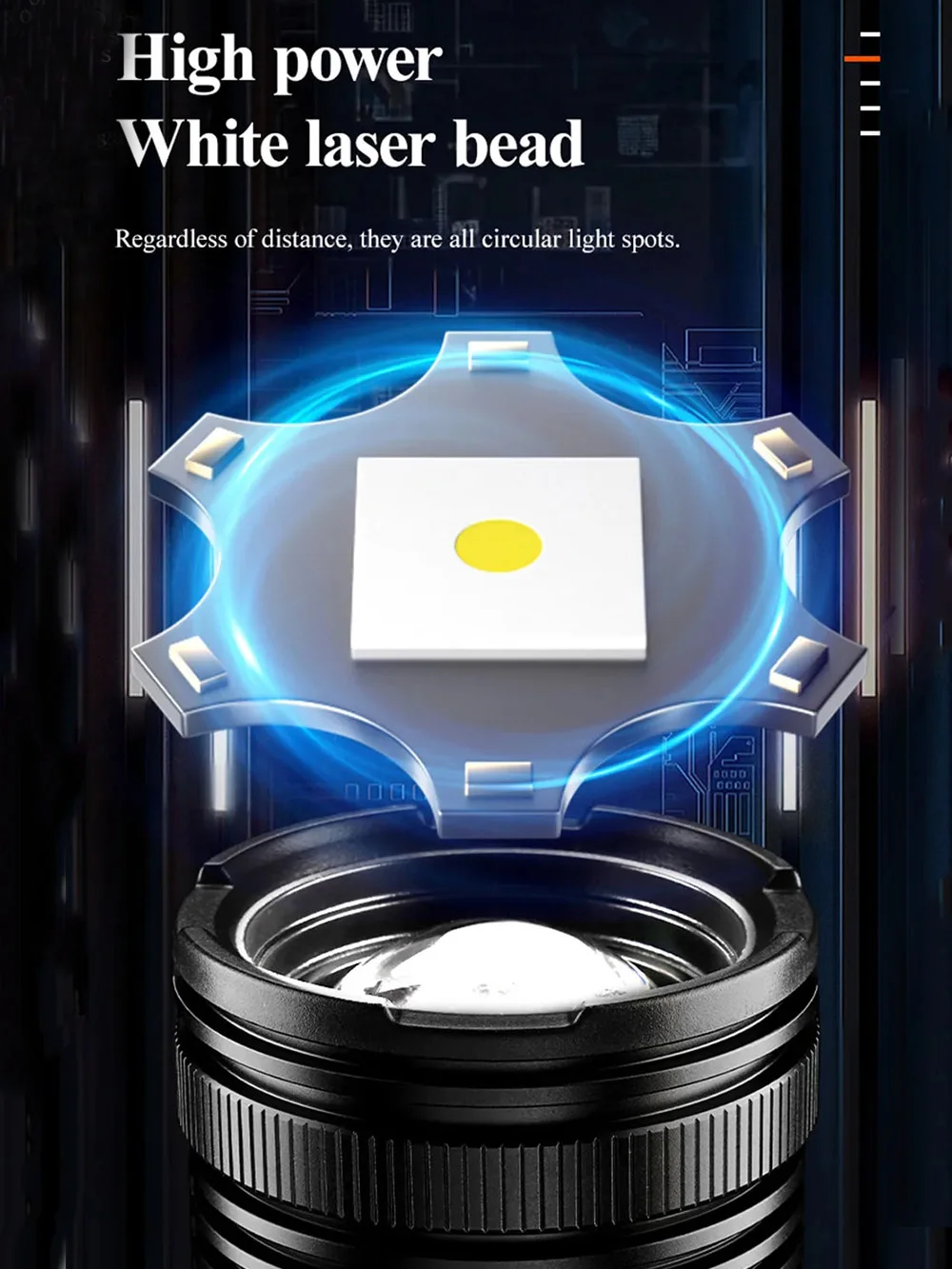 3*18650 بطارية الأضواء طويلة المدى مصباح ليد جيب مع جانب COB المدمج في نوع-C شحن فانوس الشعلة التكتيكية لصيد الأسماك