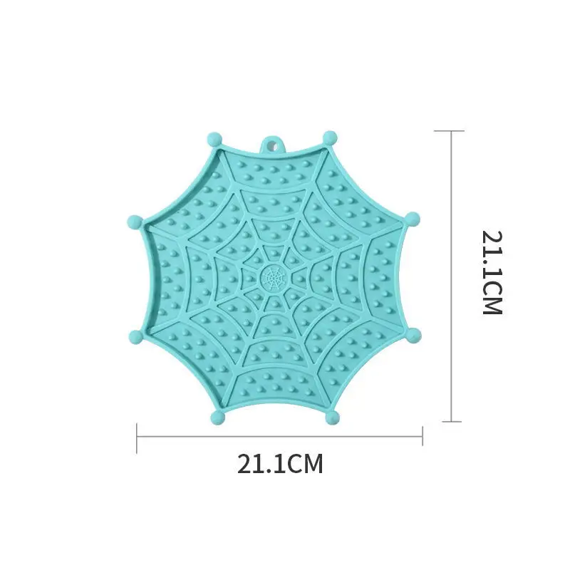 Pet Licking Mat Spider Web Shape With Suction Cup Dog Licking Mat Slow Feeding Mat Shower Distraction Pet Mat cat bowl