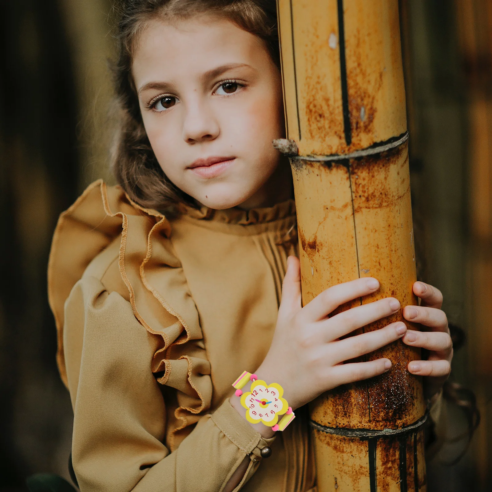 6-teiliges Kinder-Uhrenarmband im Cartoon-Stil, hochwertiges Mini-Uhr-Dekor aus Holz, lustiges pädagogisches Geschenk für Kinder, Weihnachts- und Geburtstagsfeier