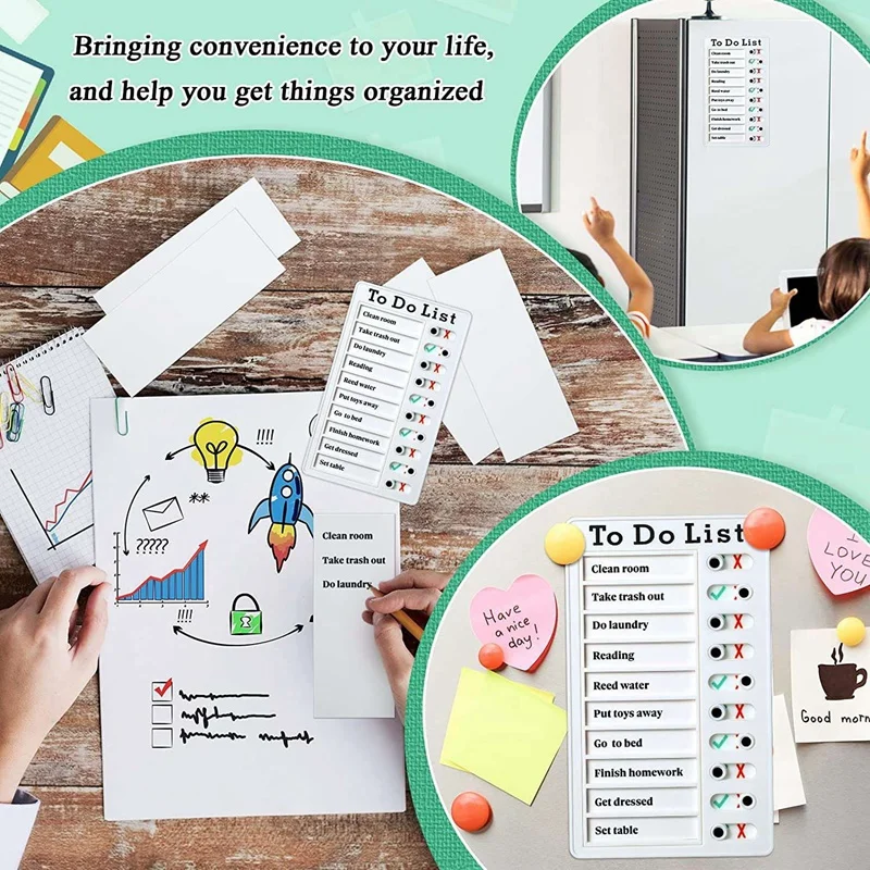 4 Stuks Om Te Doen Lijst Memo Bord Verwijderbaar Prikbord Plastic Rv Checklist Persoonlijk Schema Bord Met 8 Kaarten