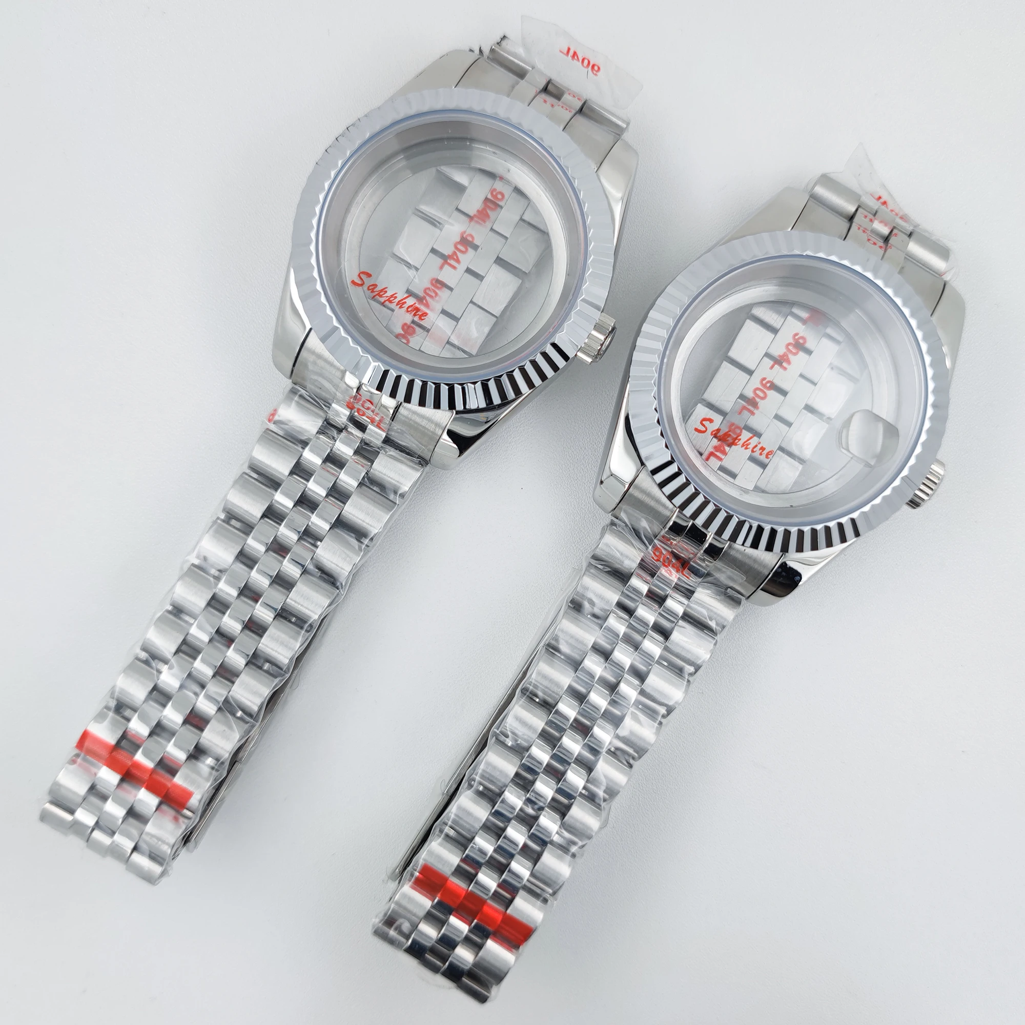 40 mm Edelstahl NH35 Uhrengehäuse Top Level Saphirglas Jubilee Armband Set passend für NH34 NH35 NH36 Uhrwerk Mod