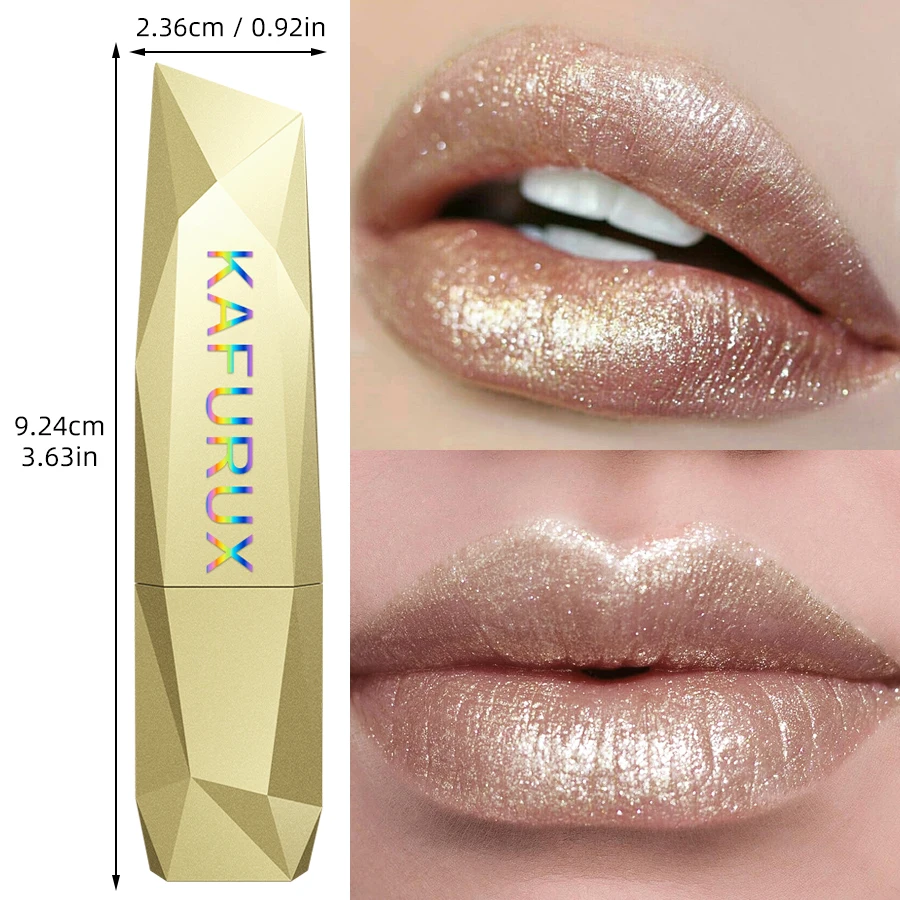 1 PC Sexy Glitter Plumping Metallic Lipstick Moisturizer Shimmer Lips Makeup  Fullness Lip Tint Gel Soft Tube Cosmetic Red