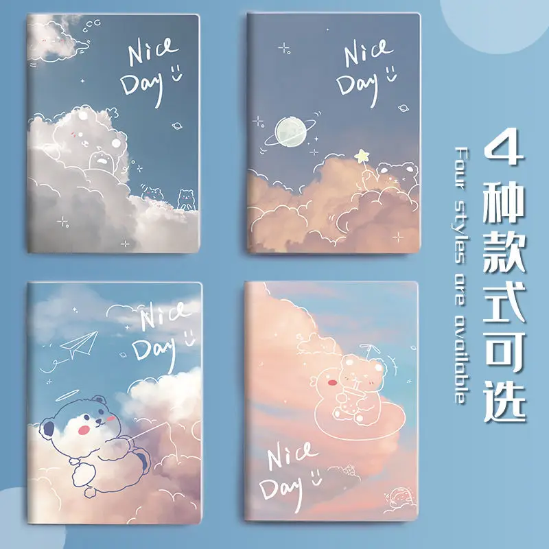 A4 Cloud Plastic Sleeve Notebook High-Value Students High School Junior High School Hand Account Diary Notepad