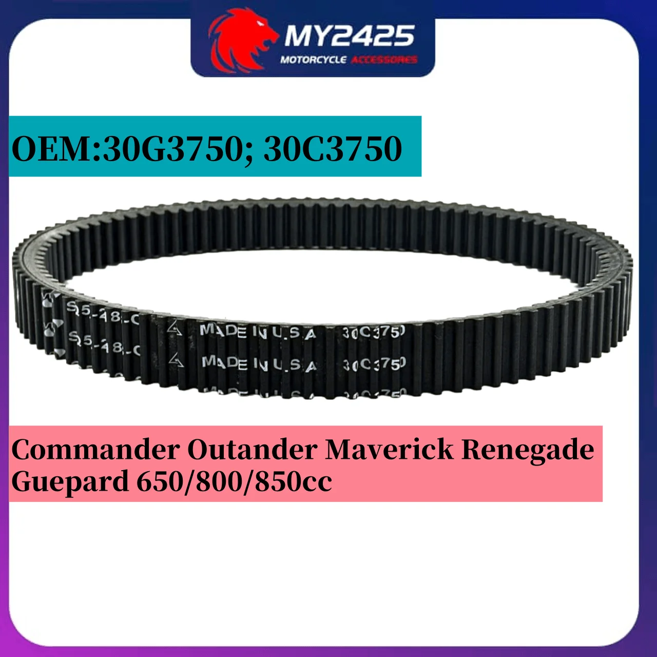 

Original 30C3750 30G3750 Outlander Renegade Drive Belt For Guepard 650 800 850cc 422280360 420280360 715900030 715900212