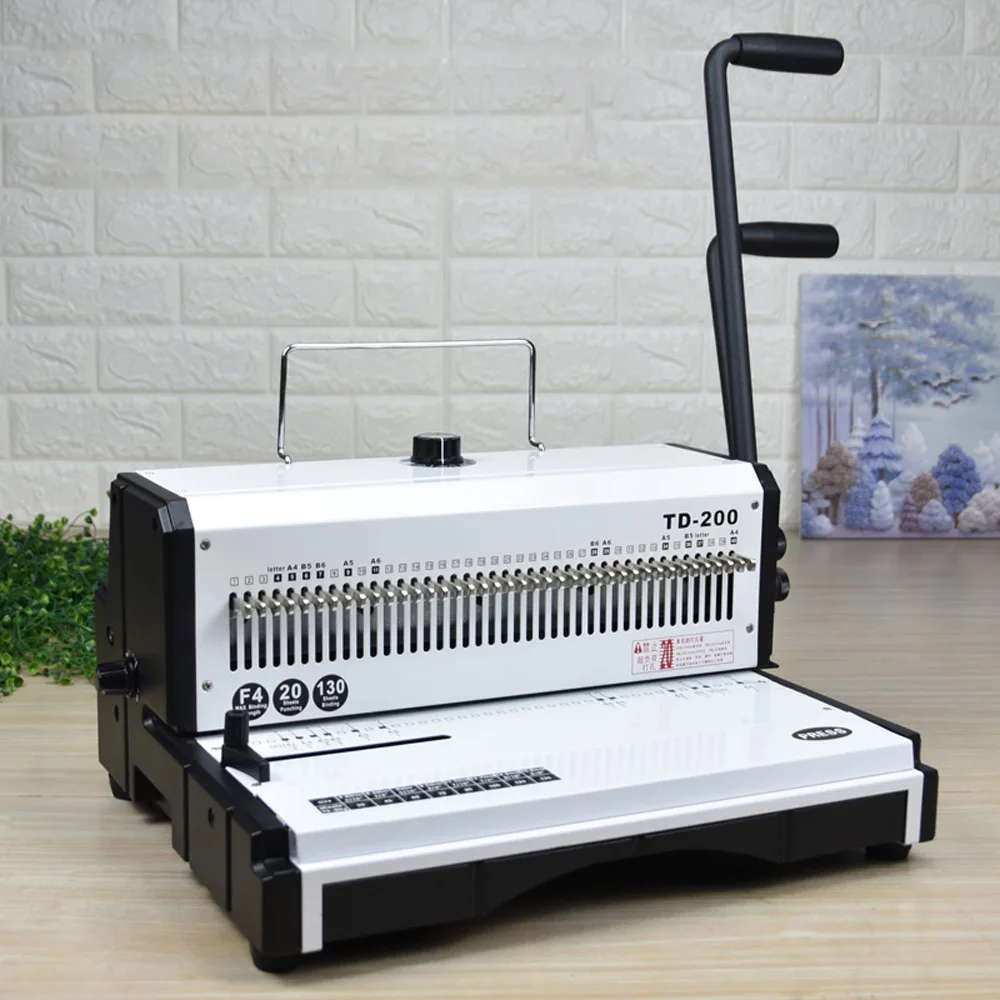 Heavy Iron Ring Binding Machine Thick Double Coil Punching Binding Machine TD-200 Desk Calendar Wall Calendar Punching Machine