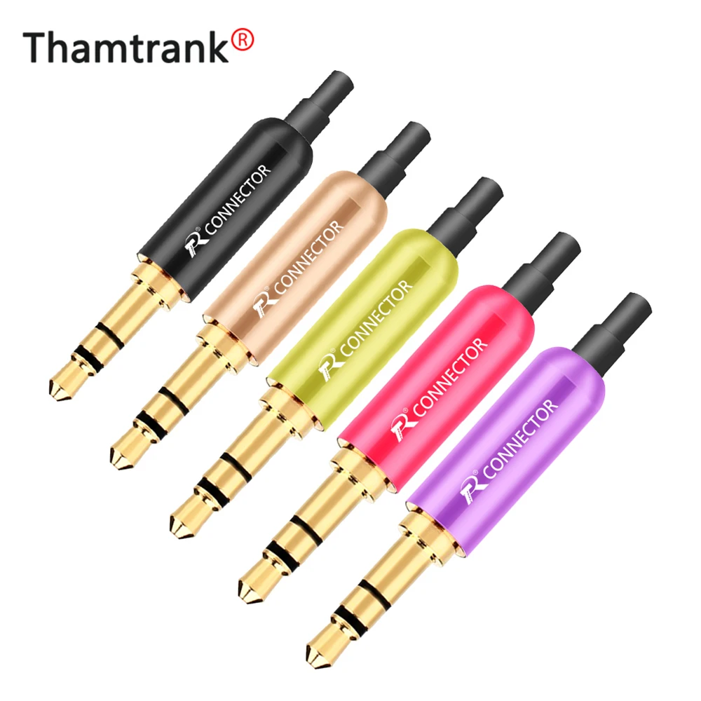 

50pcs High Quality Stereo 3.5mm Connector with Protecting Tail Gold Plated 3 Poles Plug Jack for DIY Multi-Color Optional