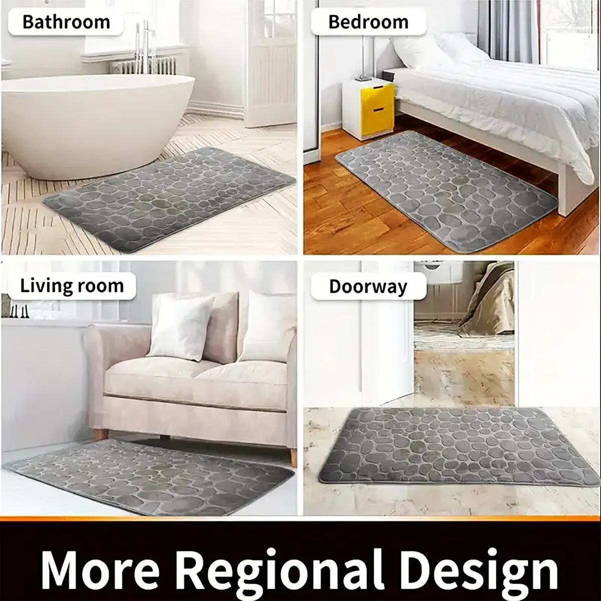 Large Bathroom Floor Mat Water Absorbent Bath Mat Door Mat Anti-slip Bathroom Mat Home Decoration