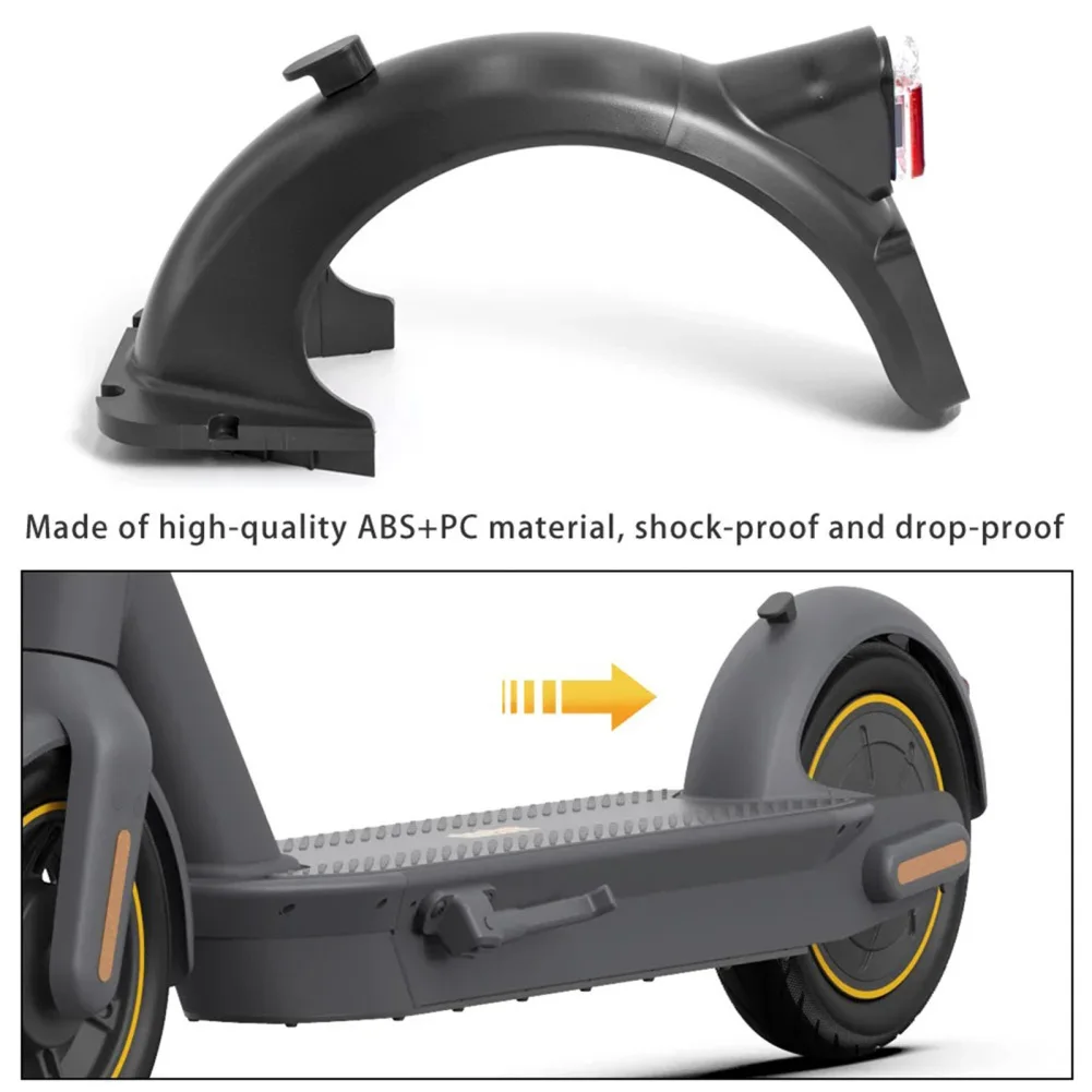 Electric Scooter Rear Fender Water Baffle Guard Rear Taillight Wheel Mudguard Compatible For Ninebot MAX G30 And MAX G30D