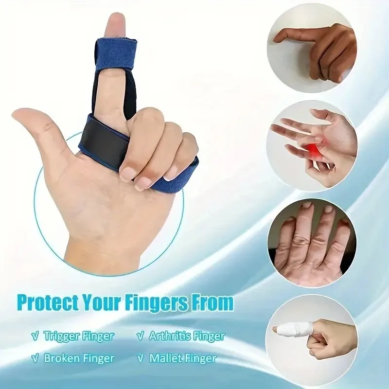 Finger Splint, Adjustable Finger Support Brace, With Fastening Strap For Alleviating Finger Locking, Popping, Bending