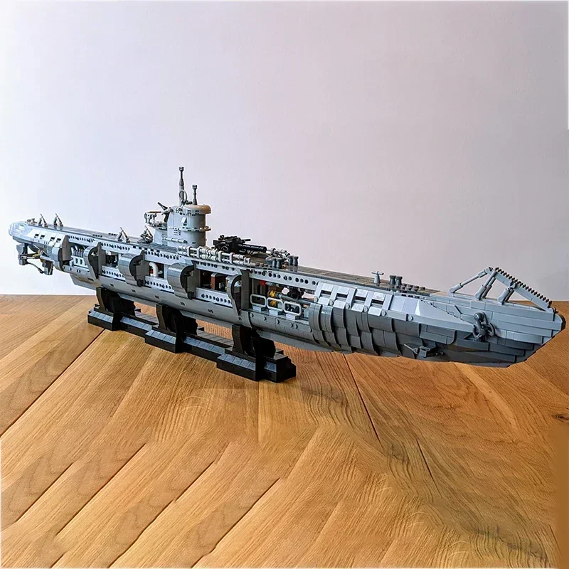 Bloques de construcción Moc, modelo militar, tipo barco en U, tecnología de buque de guerra VIIC, bloques modulares, regalos, juguetes de Navidad, conjuntos DIY de montaje