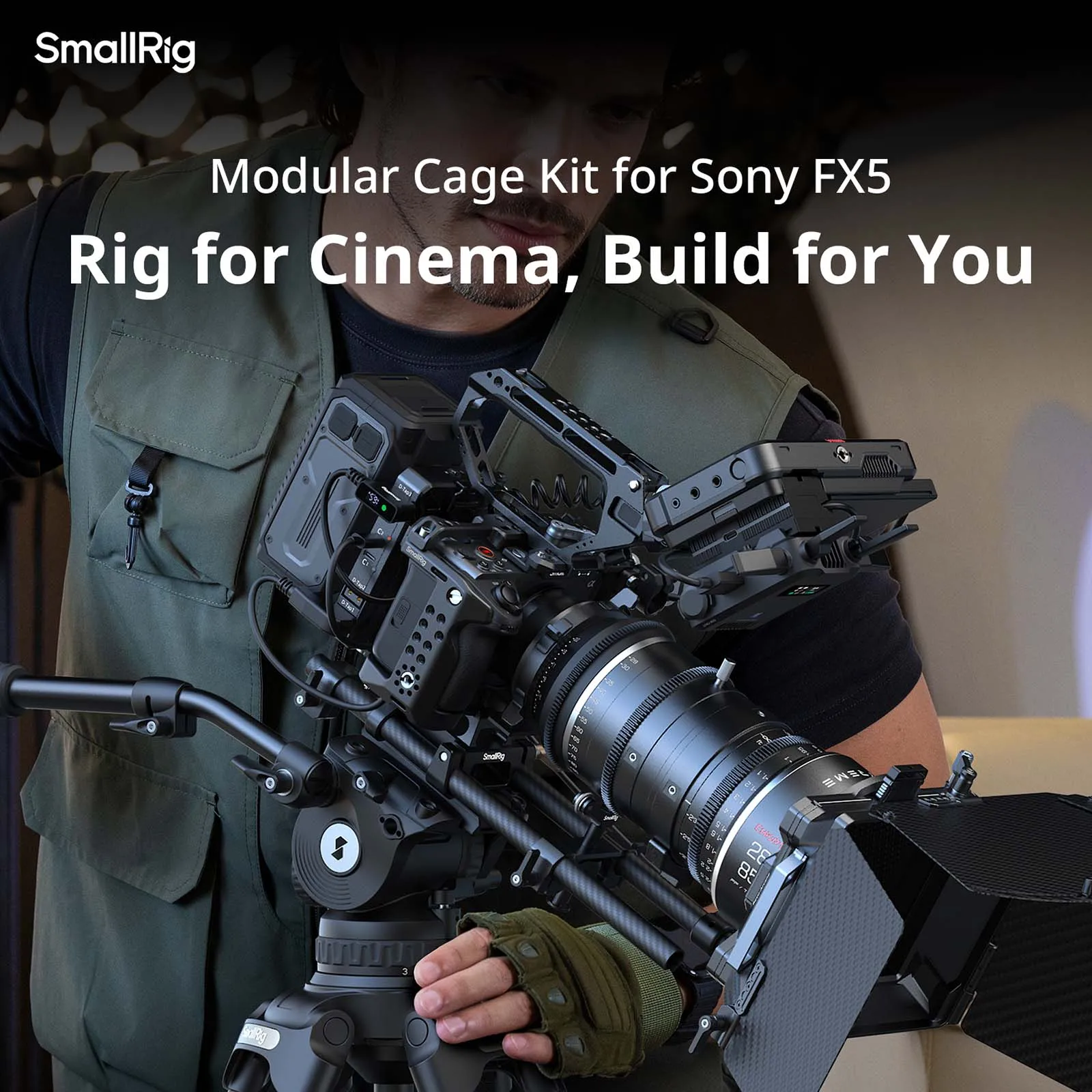 SmallRig FX5 "HawkLock" Kamera-Cage für Sony FX5 mit Klemme für HDMI-Kabel, Top-Platte mit 1/4"-20 / 3/8"-16 Arca-Typ Schnellwechselplatte – Detail 1