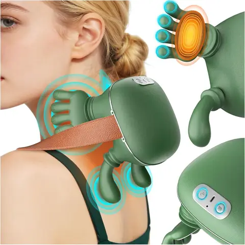 Massageador sem fio para pescoço e costas com calor, massagem Shiatsu 4D com amassamento profundo para ombro, cervical e trapézio.