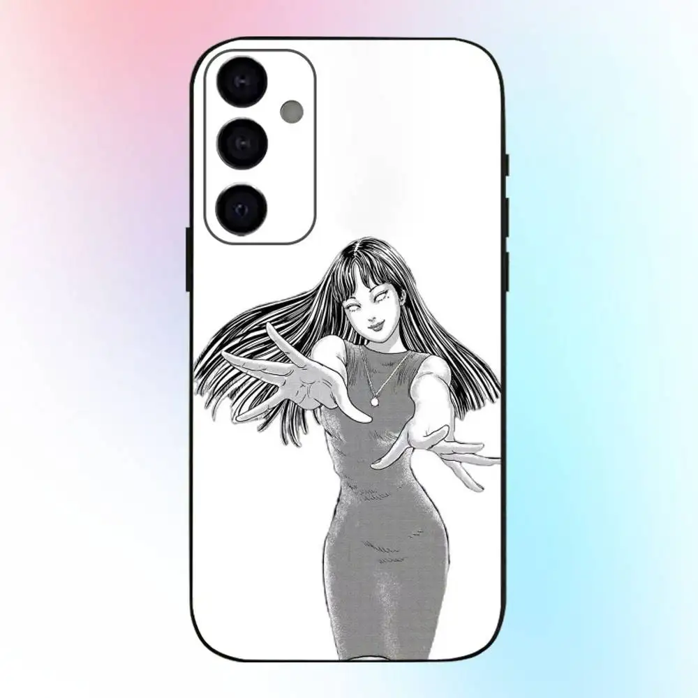 Capa de telefone Comics T-Tomie J-Junji Ito para Samsung Galaxy A73, A72, A71, A70, A53, A52, A51, Outros Capa preta macia
