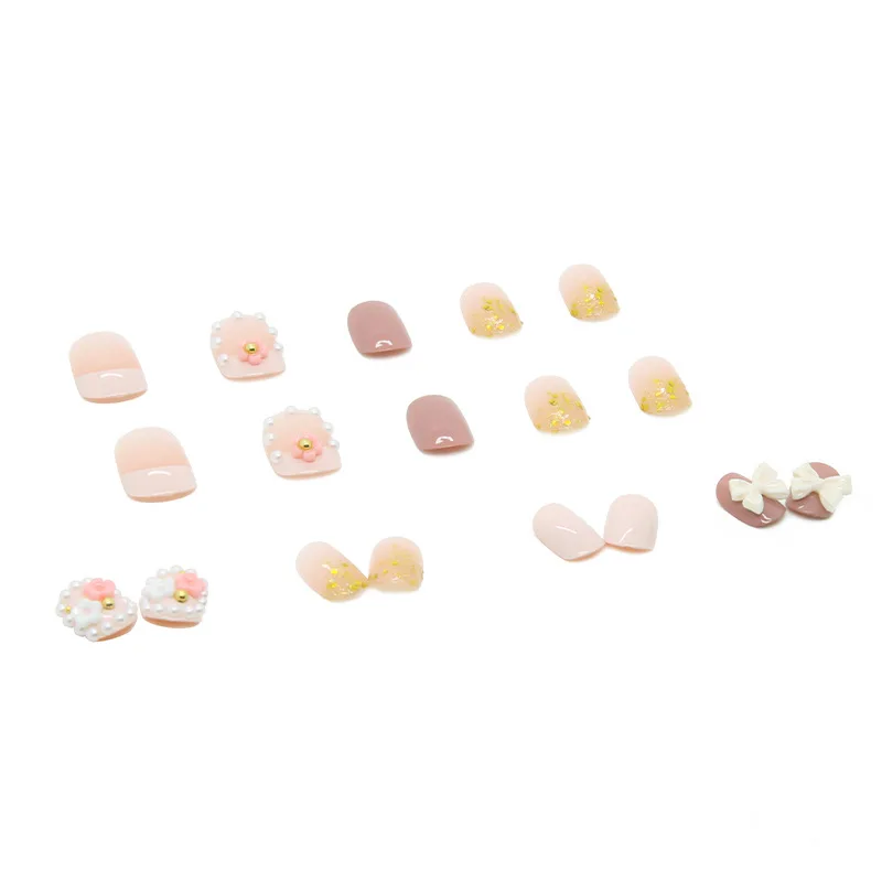 24PCS White  Nail Patch Save Time False Nail Patch Acrylic Fake Nail Art Tip Set For Women 24pcs