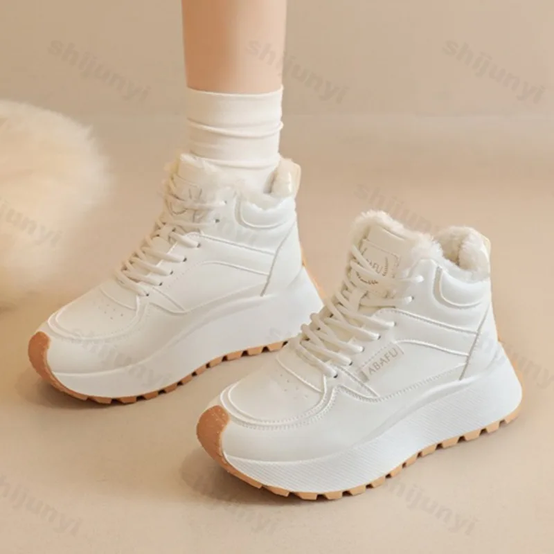 

Women's Vintage Warm Velvet High Top Snow Boots 2025 Winter New Fashion Versatile Plush Comfortable Non Slip Chunky Cotton Boots
