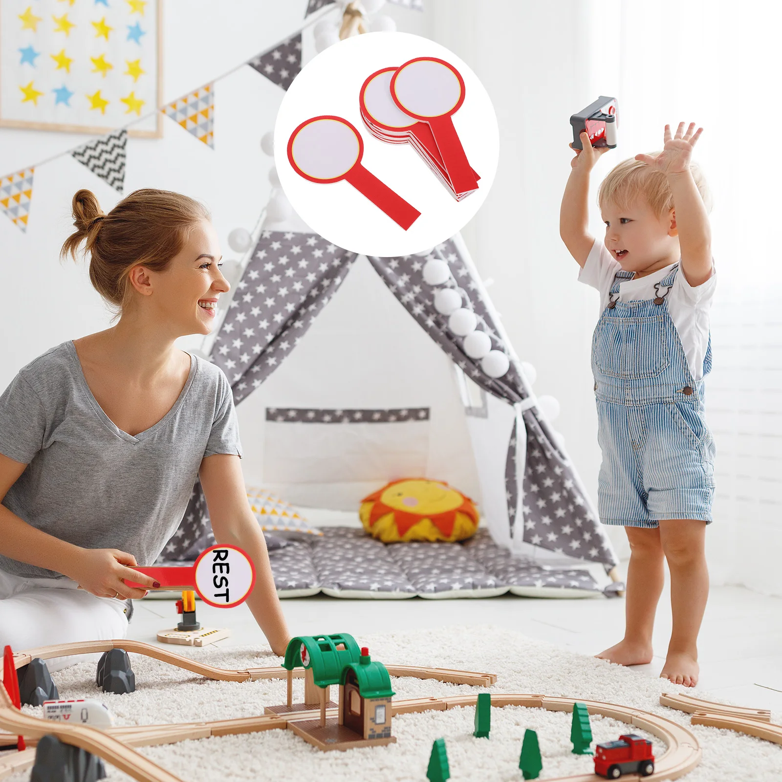 

10Pcs Blank Handheld Whiteboard Portable Dry Erase Paddle Water Resistant Safe for Sports Events Scoreboard