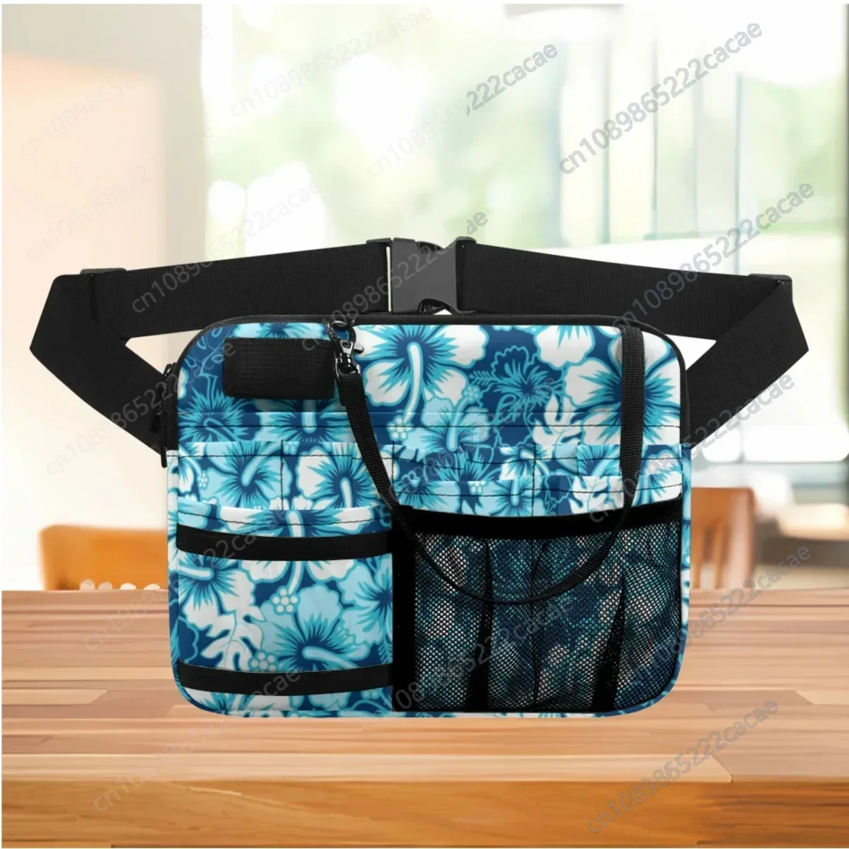 Luxury Hibiscus Flower Hawaiian Style Women's Waist Bag Adjustable Casual Medical Nurse Belt Bag Organizer Pouch Tool Holder New