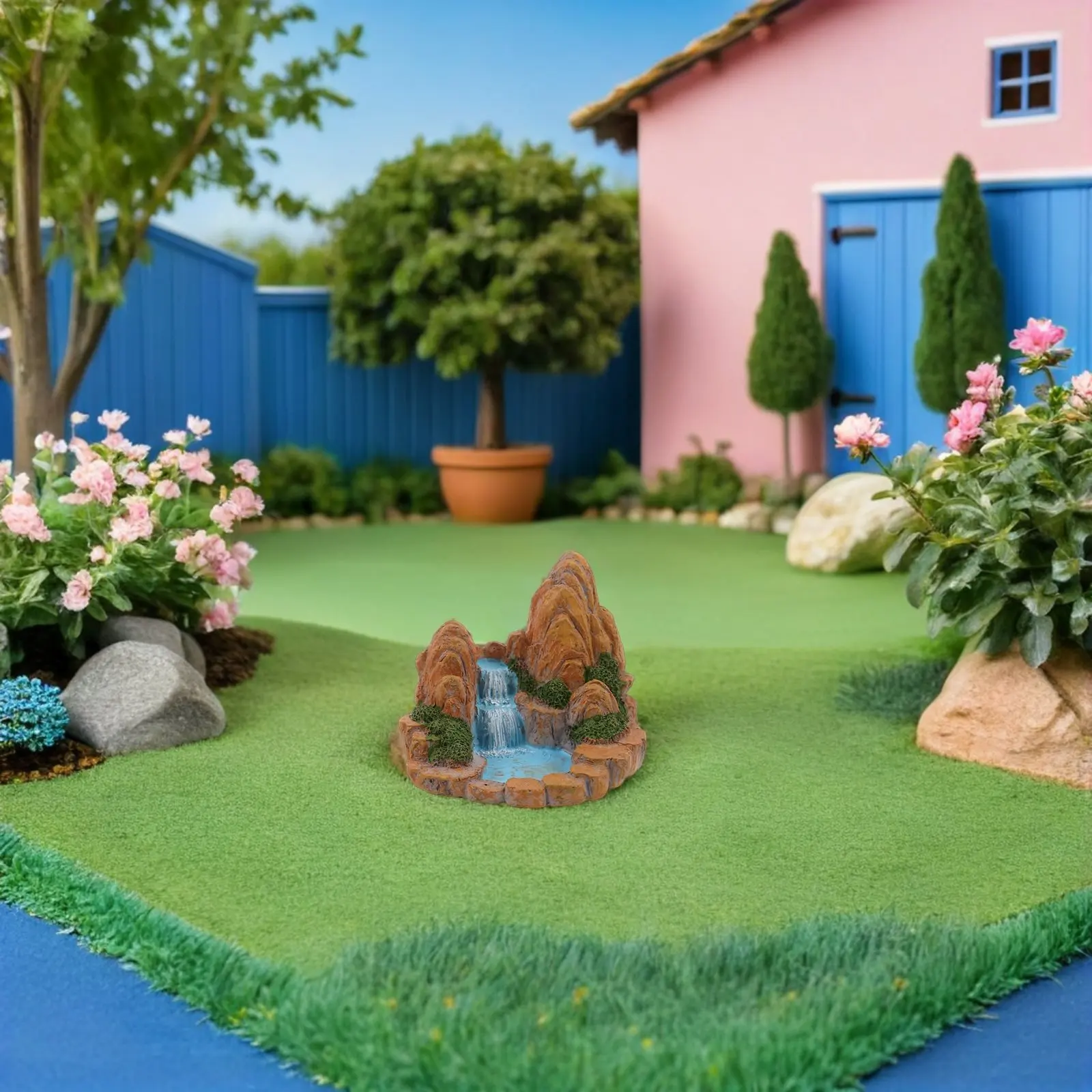 2Pcs Miniature Rockery Pond Figurines Resin Fairy Zen Garden Bonsai Micro Landscape Decor for Terrarium Aquarium Office Home
