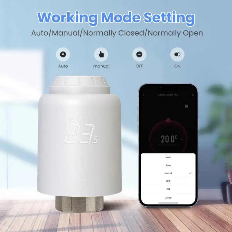 Tuya Smart ZigBee/Wifi TRV Radiator Actuator Valve Thermostatic Radiator Valve Temperature Controller Support Alexa Google Home