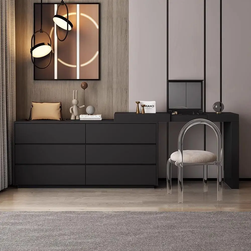 AA Retro solid wood flip dresser bedroom modern simple bedside chest