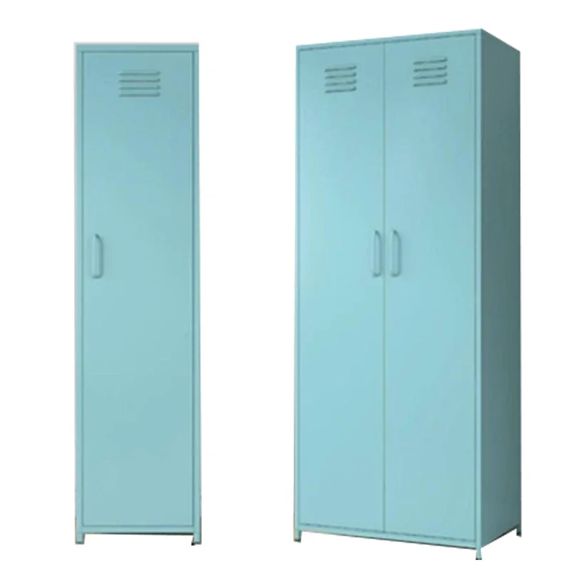 

Nordic Style Wardrobe Iron Wardrobe Bedroom Single Door Locker For Home Use
