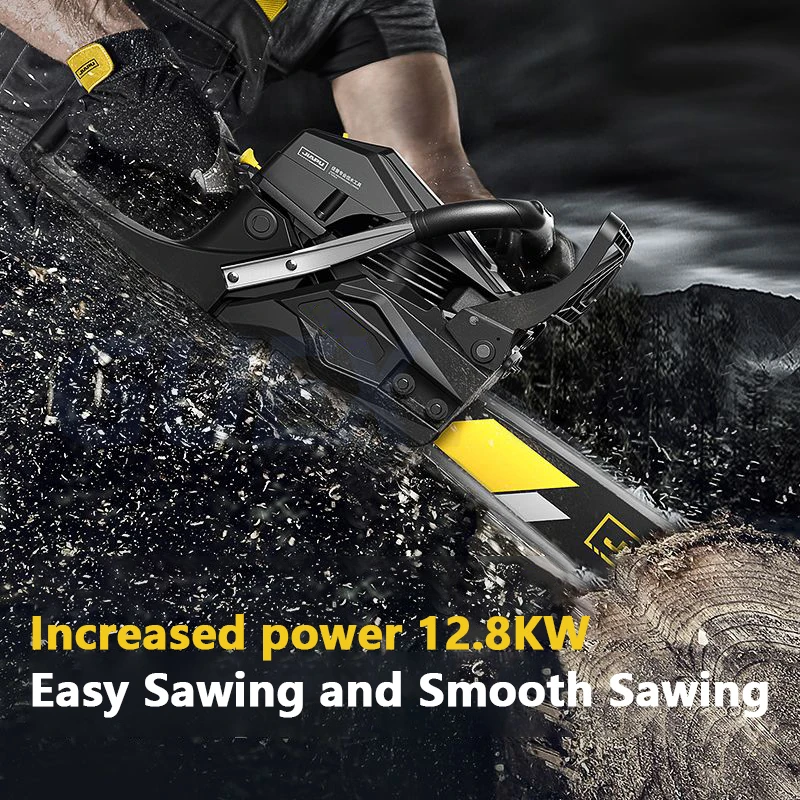 Imagem -02 - Serra de Corrente Alemã 12800w 98cilindro Serra de Extração de Gasolina Motosserra de Alta Potência Máquina de Corte de Arboricultura Economia de Combustível Doméstica Máquina de Corte de Arboricultura Serra a Gasolina