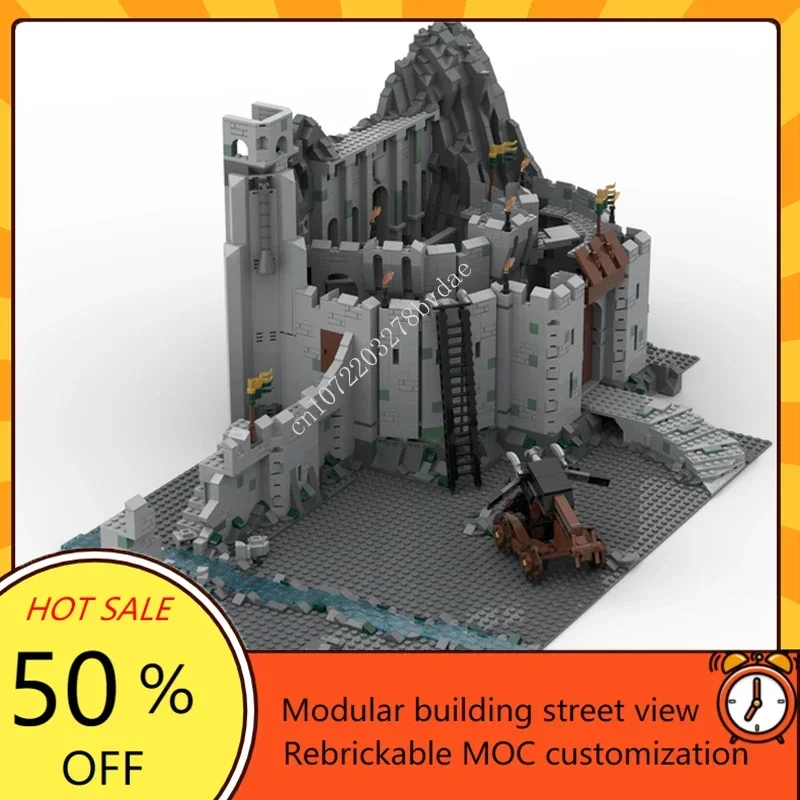 3126PCS Movie King of Rings Fortress of War LOTR Helm\'s Deep UCS Scale Orthanc Medieval Castle Architecture Building Block Toys