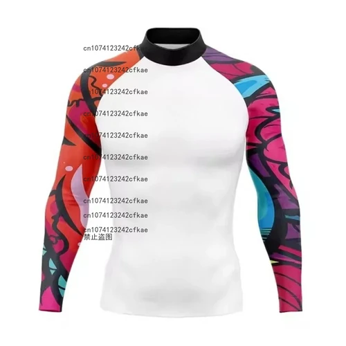 Imagen 2 del producto 2026 Rashguard Swim mangas cortas buceo protección UV UPF 50+ chaleco elástico Rash Top holgado natación secado rápido para hombres