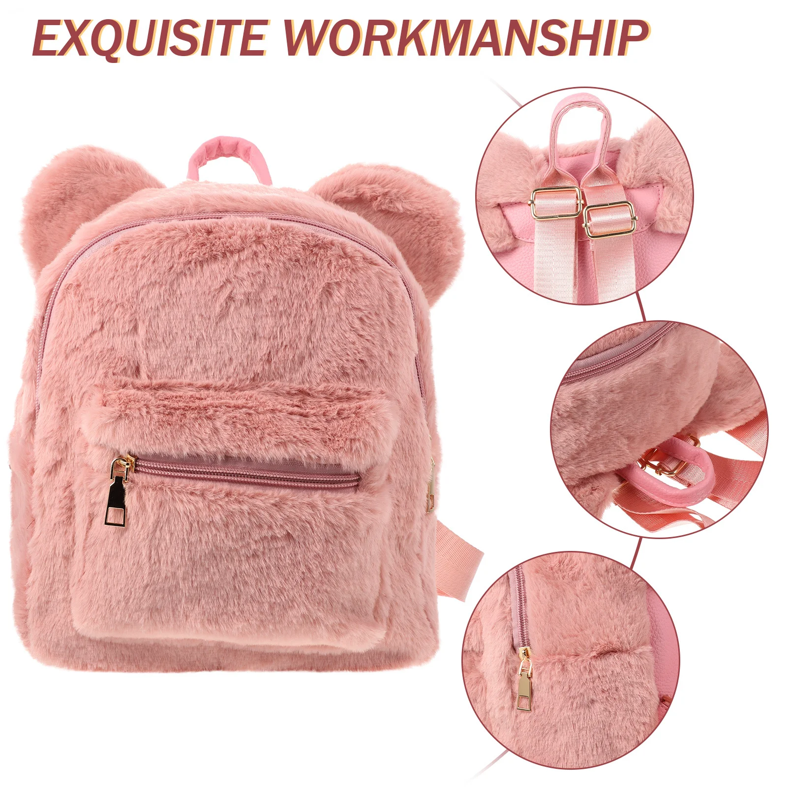 

1pc Bear Ear Storage Women Fashion Backpack Bag For Women Fashion Casual Shoulder Book Travel Bag Multi-Purpose Roomy