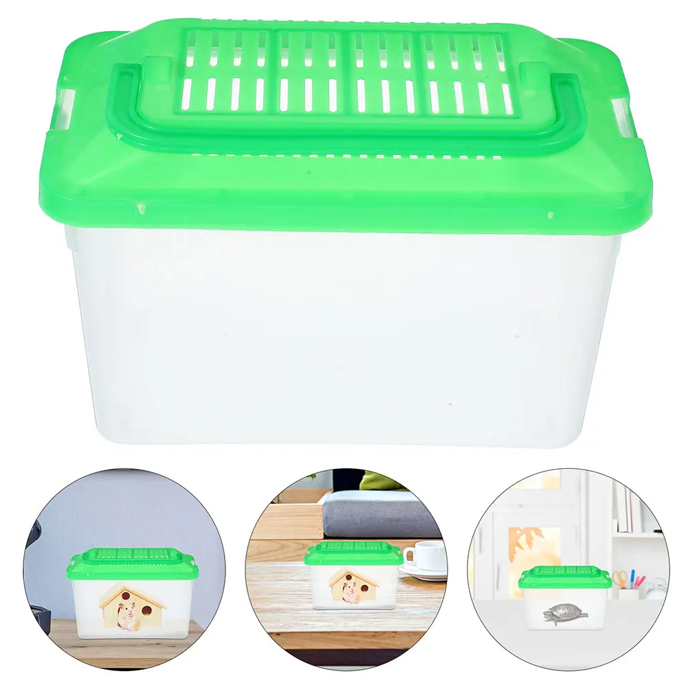 

2 Pcs Pet Transport Box Terrarium Betta Fish Tank Aquarium Container Portable Clear Critter Abs Keeper Baby Mini Glass Reptile