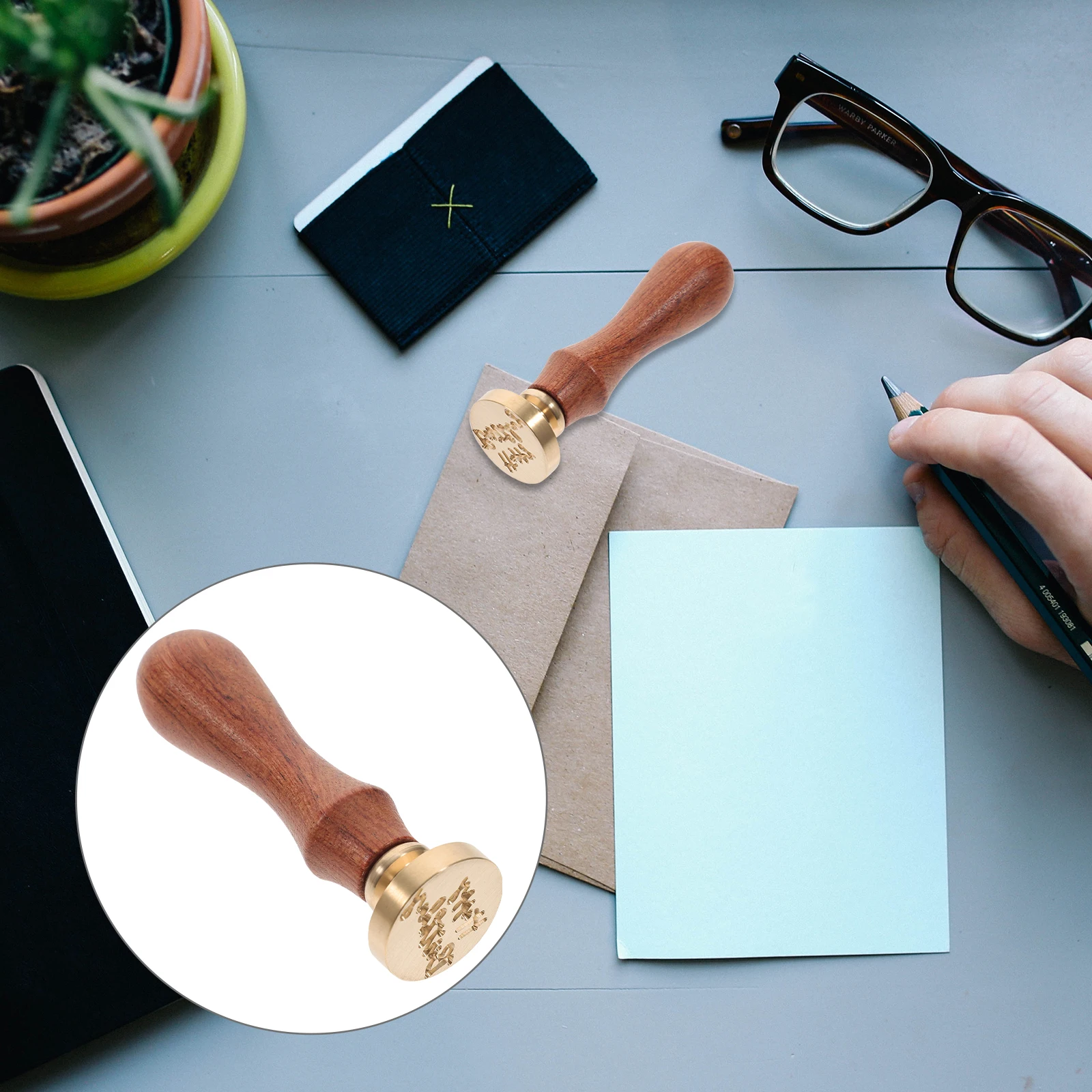 

Retro Wax Sealing Stamp Copper Head with Handle Fire Lacquer Envelope Accessories Birthday Gift Packing Decor DIY Craft