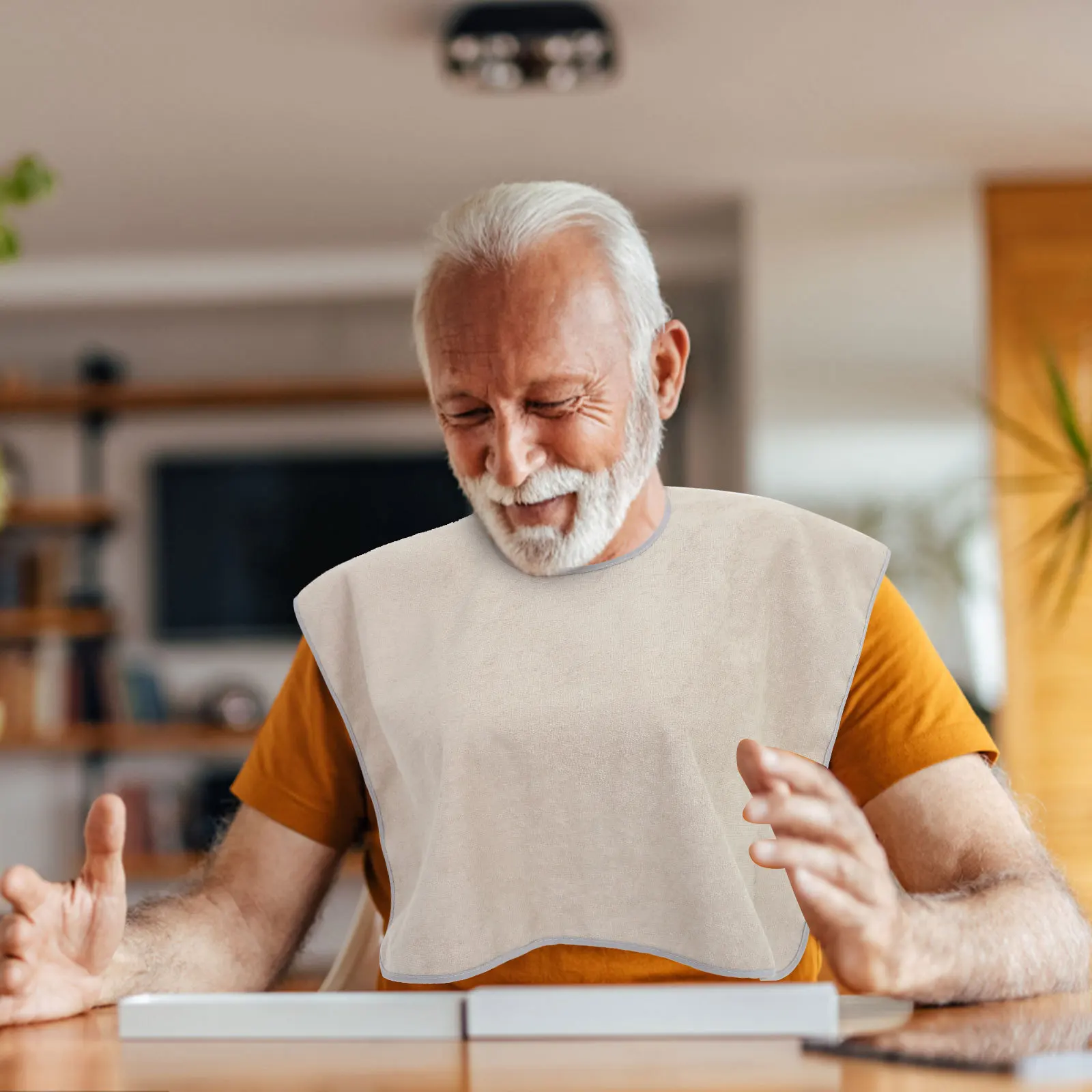 

Washable Adult Bib for Elderly Men and Women Cloth Bib for Eating Dining Clothing Protector Bedridden Patient Friendly Saliva