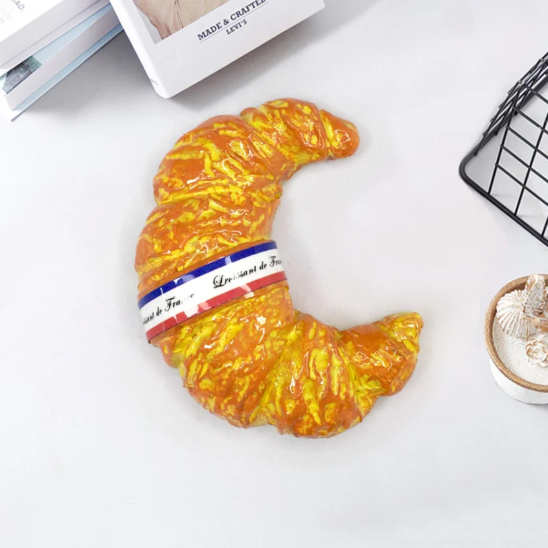 

French Three-Dimensional Baguette Croissant Magnetic Refrigerator Sticker Cultural Three-Dimensional Home Exquisite Decoration C