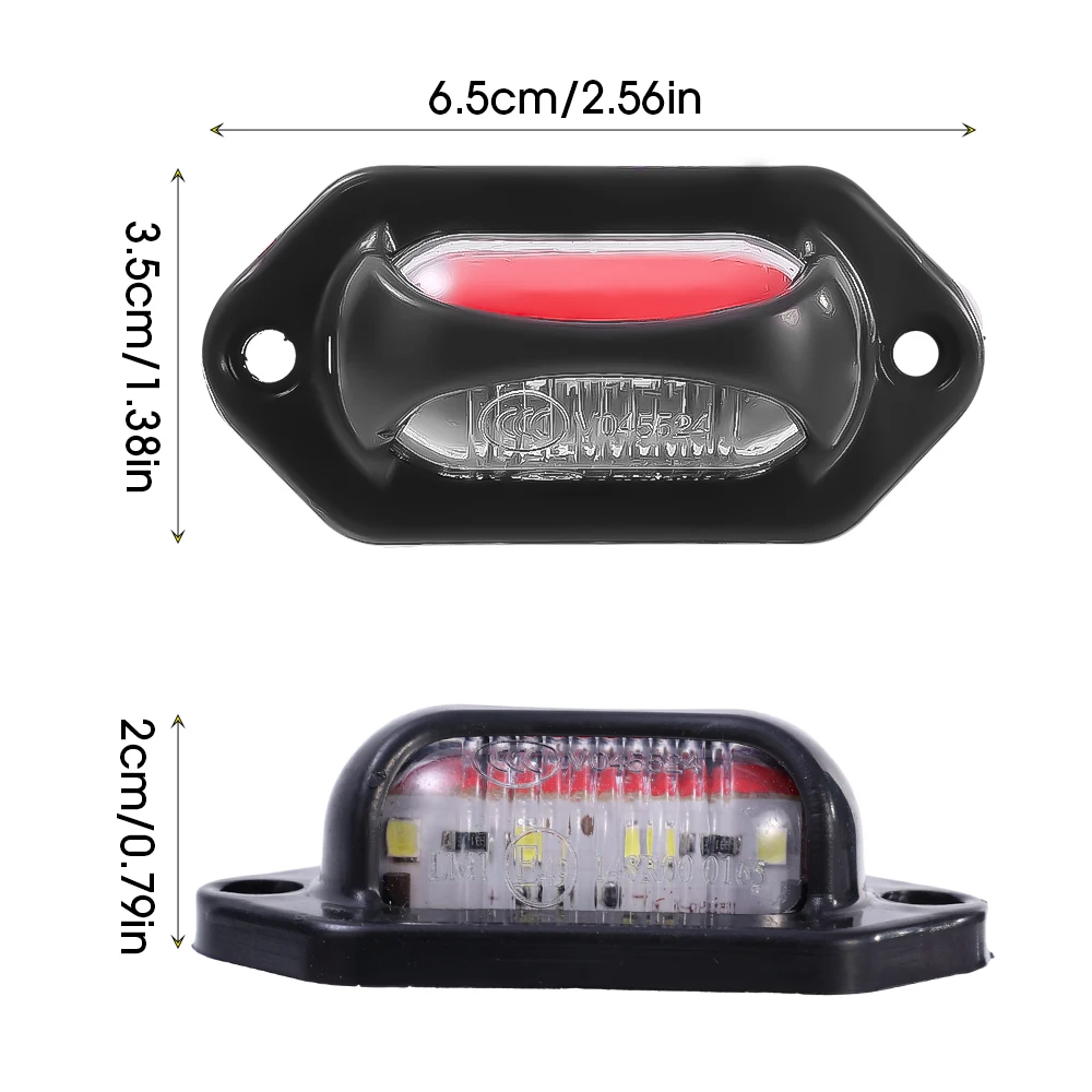 10Pc 12V 24V LED 번호판 빛 크롬 번호판 빛 오토바이 RV 캐러밴 트럭 트럭 트레일러 플레이트 조명