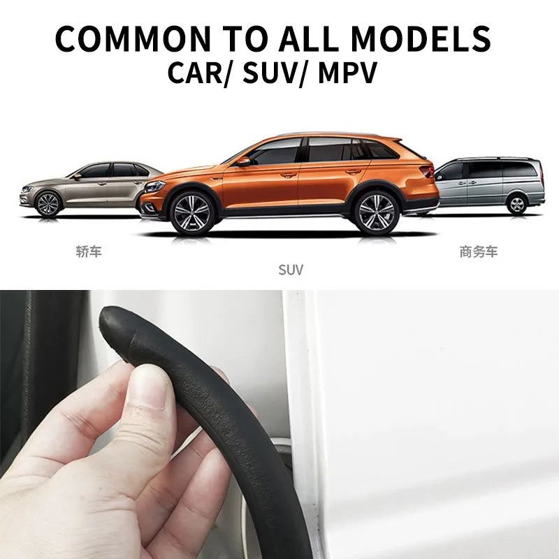 2M Car Door Edge Weatherstrip 2Pcs Car Seal Strips B Pillar Noise Windproof Protection Anti-Scratch Protector Auto Accessories