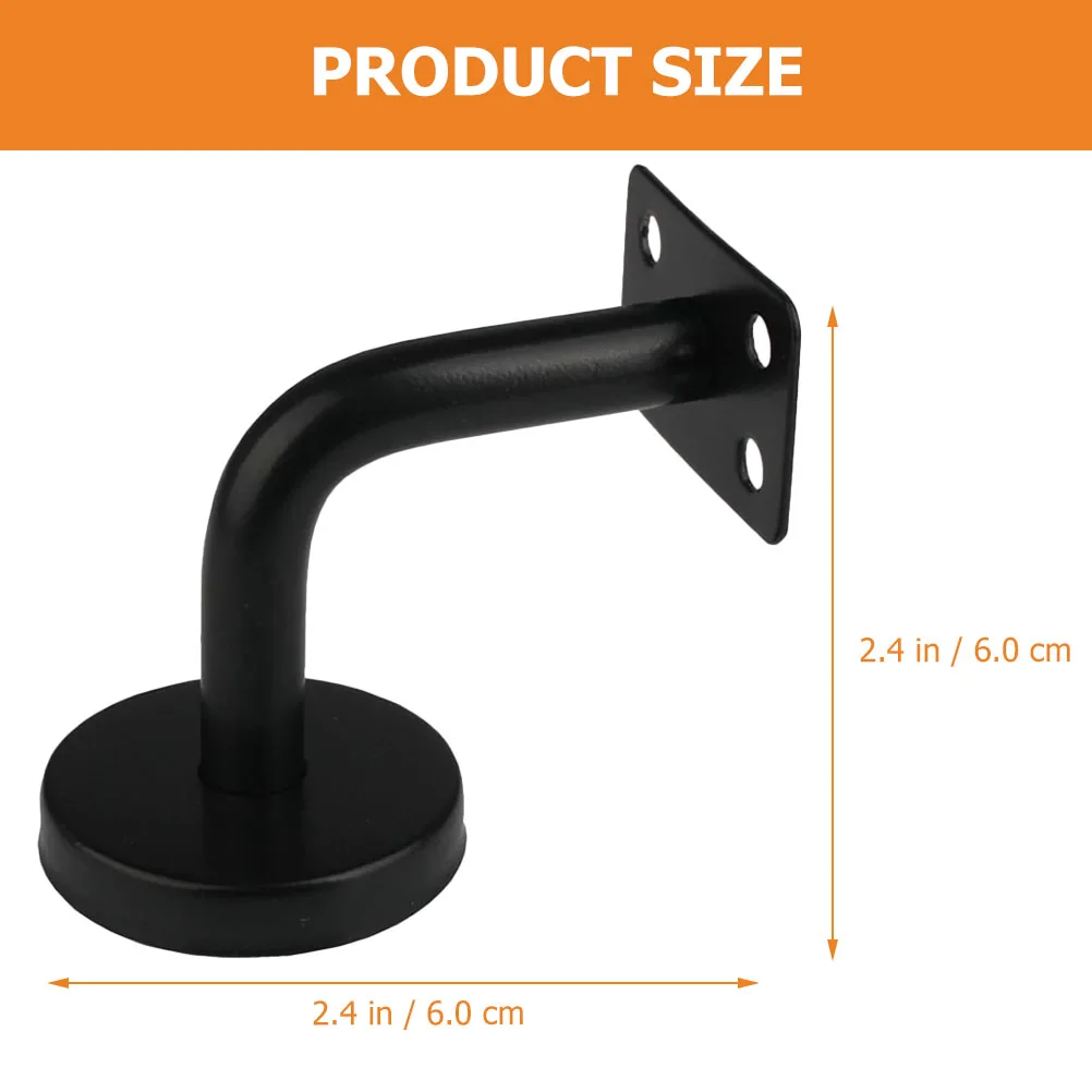 

6 Pcs Black Stainless Steel Handrail Brackets for Indoor Staircase Railing Support DIY Projects Corrosion Resistant Stable