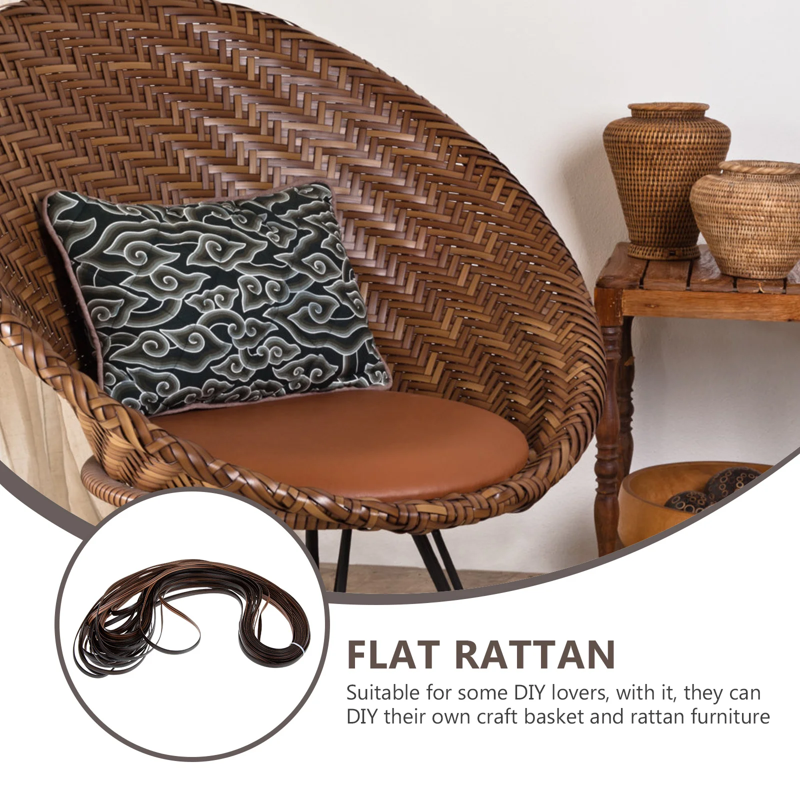 

1 Roll Flat Rattan Material For Diy Chair Table Repair Wicker Furniture Weaving Craft Basket Handmade Project Plastic Rattan