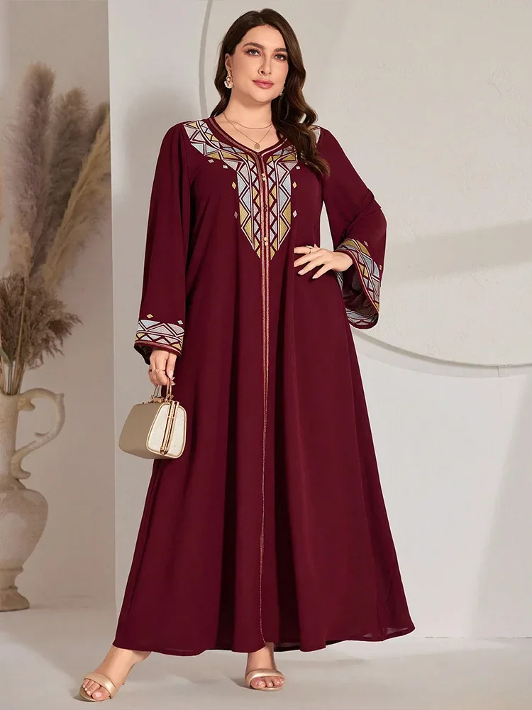 

Eid Embroidery Muslim Party Dress for Women Ramadan Abaya Long Dresses Morocco Kaftan Vestidos Largos Dubai Robe Jalabiya 2024