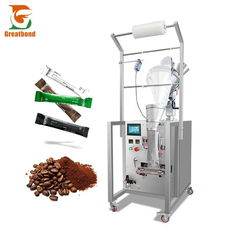 Three-sided Back Seal Automatic Sealing Wheat Matcha Chilli Curry Coffee Small Sachets Filling Weight Screw Packaging Machine