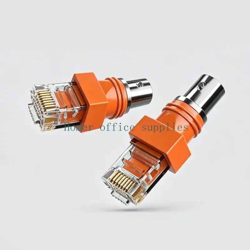 K43B 2PCS BNC Female RJ45 Male Converters Net Diagnostic Tool Suitable for Networks Tester Toner and CCTV Cable Testing