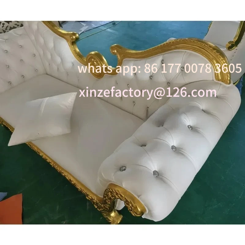 

Customizable European high-end luxury leather concubine chair luxury villa carved beauty bed end stool bedside master bedroom
