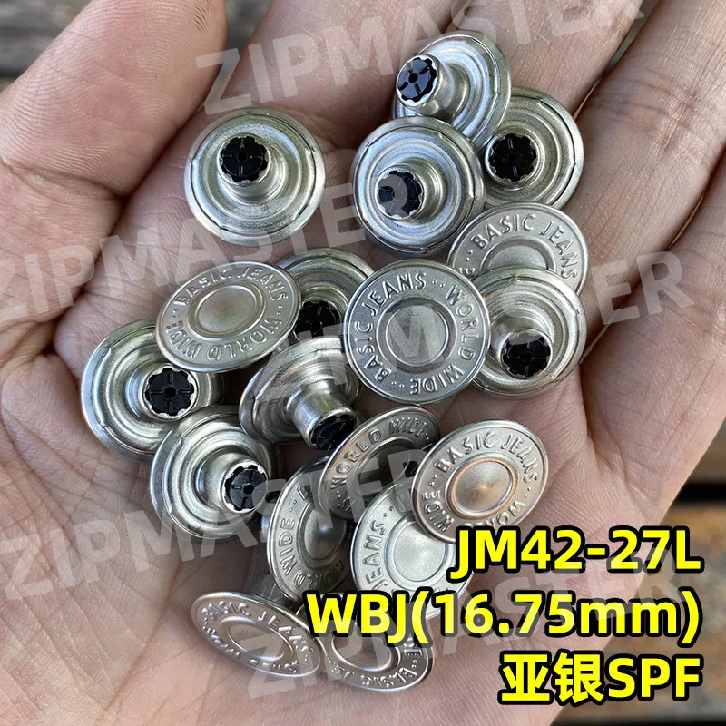 

20pcs Japan YKK I-buckle Denim Buckle Engraved Type I-buckle Silver YKK Snap Button I-buckle Hit Nail