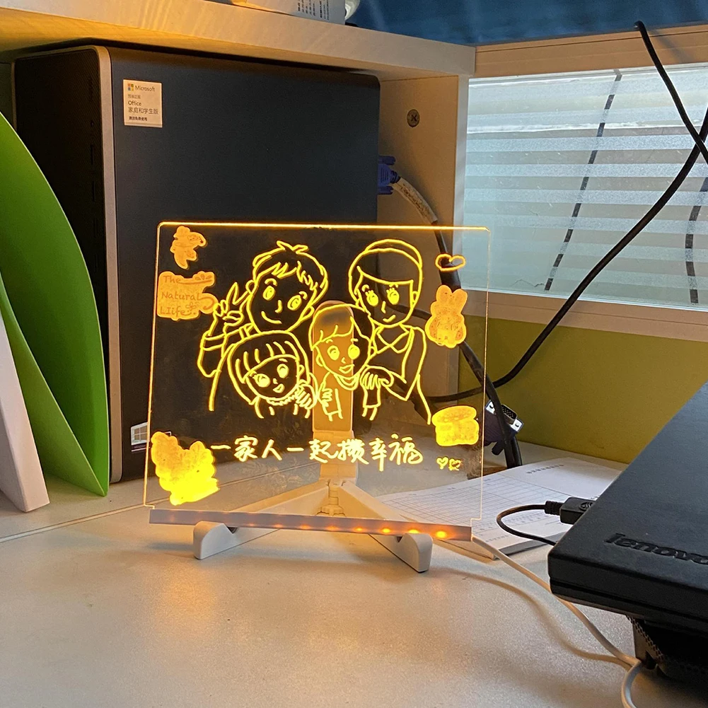 LED Note Board With Colors Simple Desktop Drawing Message Board Gift For Birthday Chirstmas