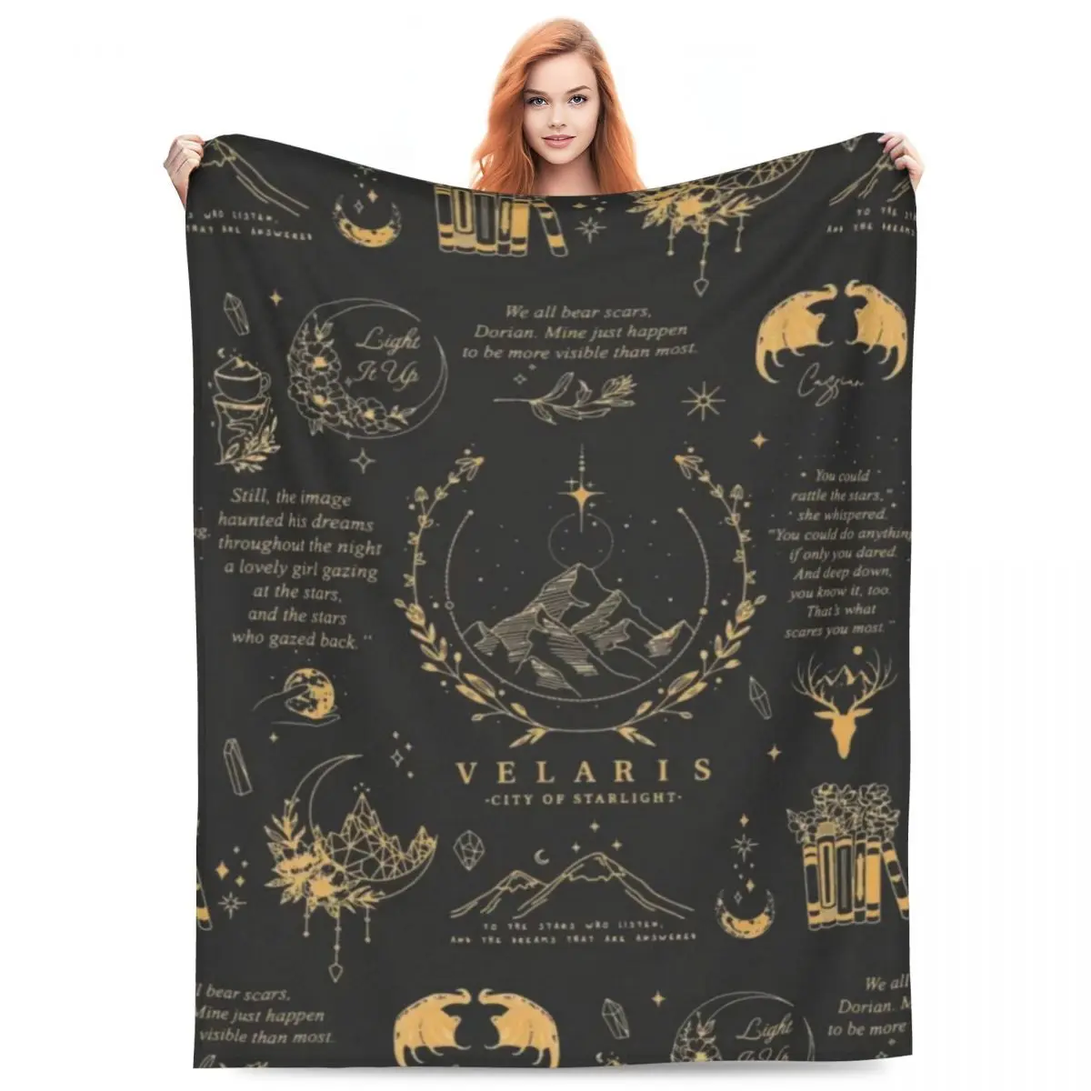 

SJM Books Flannel Blankets Quality Soft Warm Fantasy Throw Blanket Winter Camping Couch Chair Graphic Bedspread