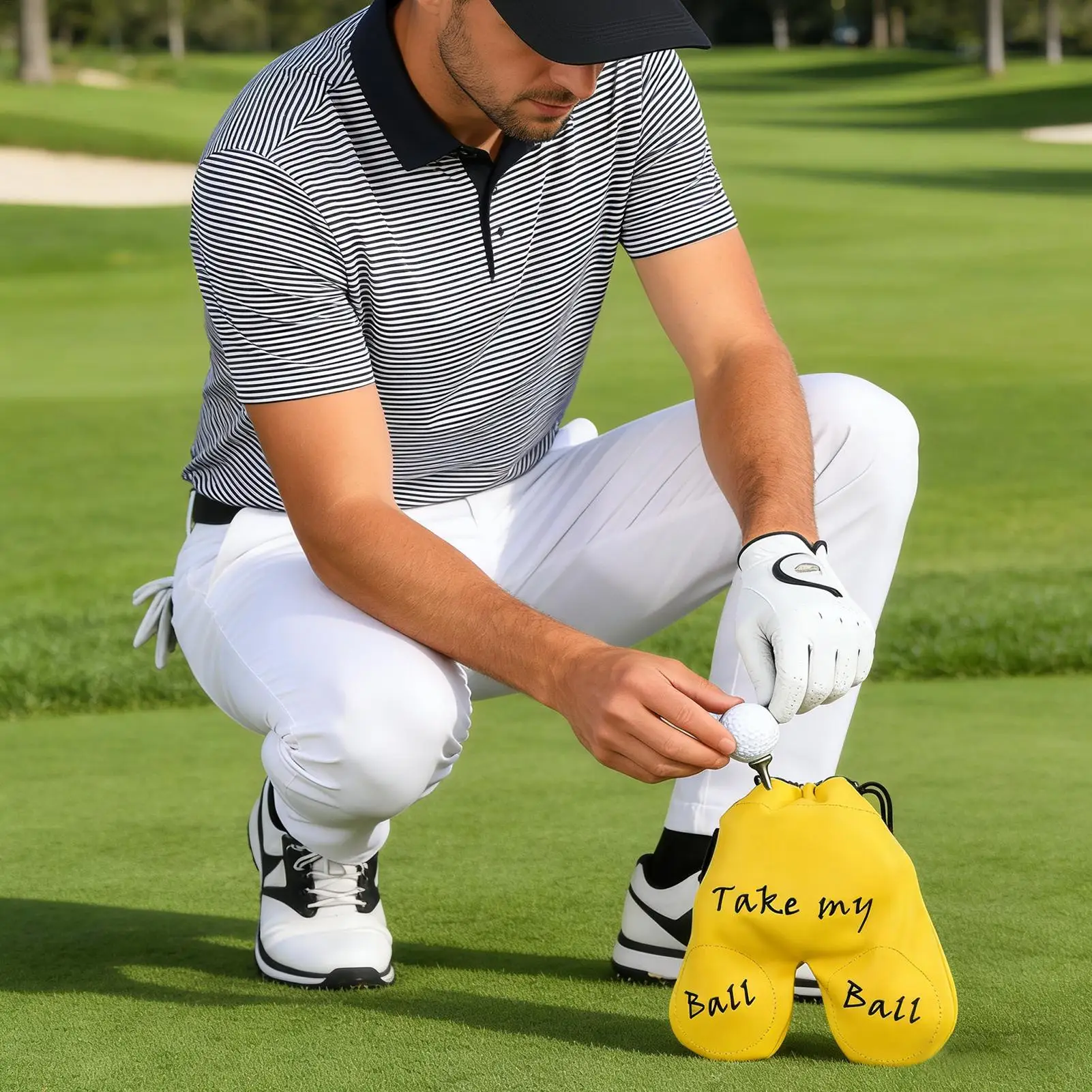 Golf Ball Sack Waterproof Large Flexible Drawstring Storage Golf Ball Bag Sack For Men Women Stocking Stuffers Dad Practice