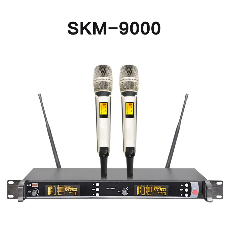 

YAMAH SKM 9000 UHF Wireless Karaoke Stage Microphone System 2 Champagne Color Handheld Mic