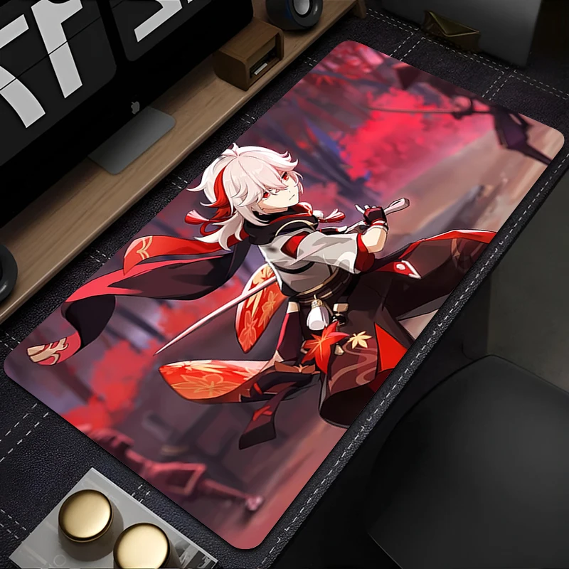 Genshin Impact Kaedehara Kazuha XL Gaming Laptop Anime Mousepad PC Gamer Cabinet Mouse Pad Extended Desk Mat Gaming Keyboard Rug